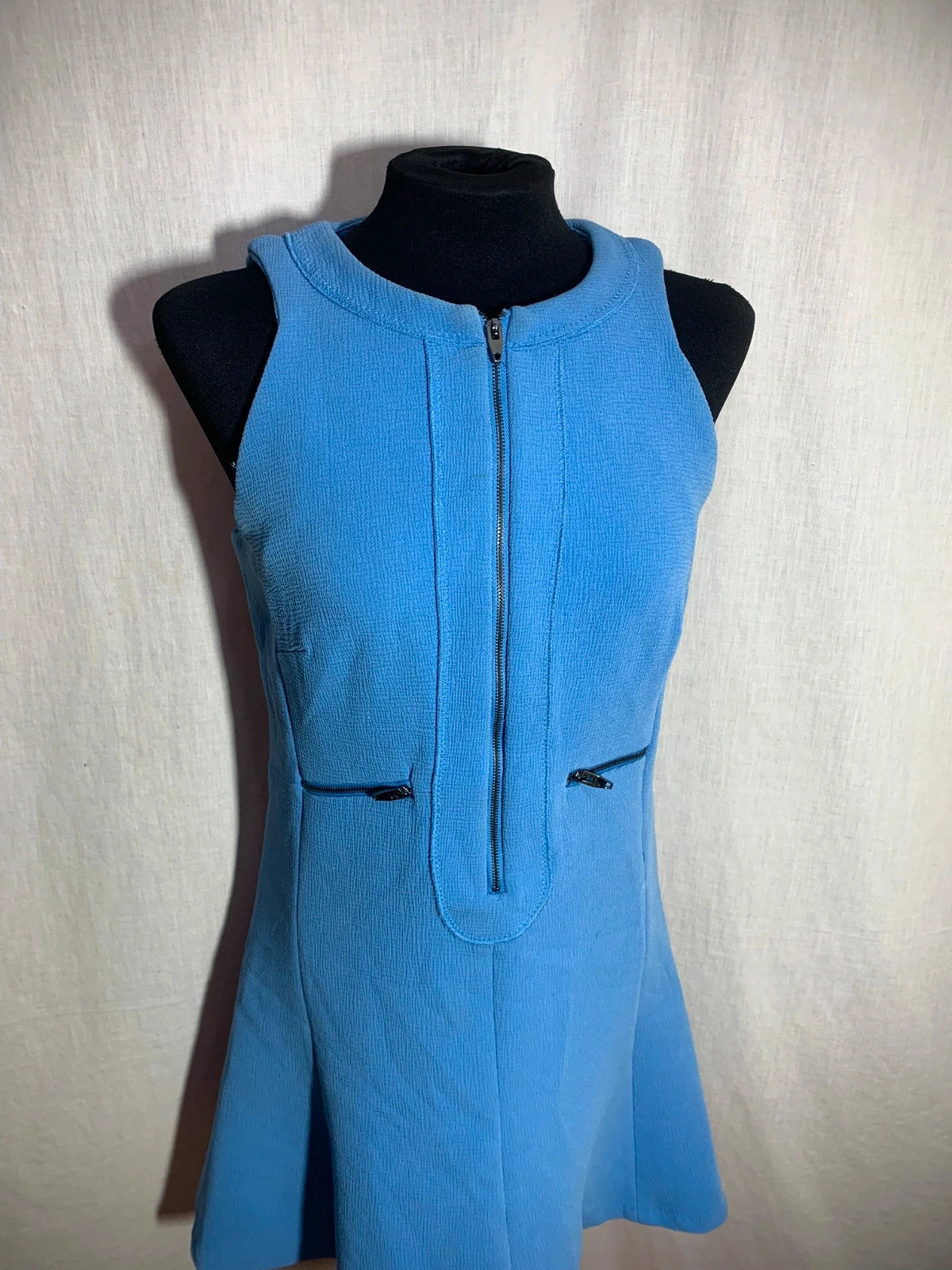 Vestido Azul Sin Mangas con Cremallera Frontal | Blue Sleeveless Zip Dress | Sfera – Sfera – taille M / 38 / 10 4