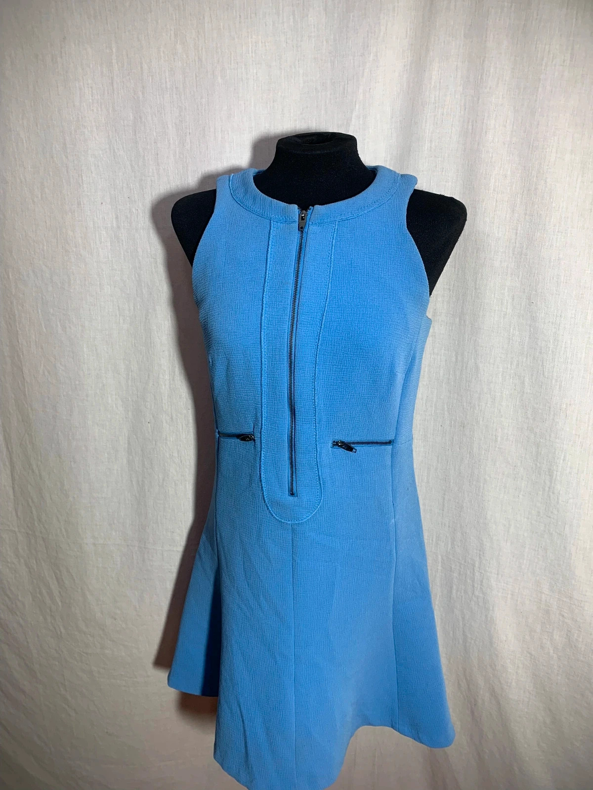 Vestido Azul Sin Mangas con Cremallera Frontal | Blue Sleeveless Zip Dress | Sfera – Sfera – taille M / 38 / 10 5