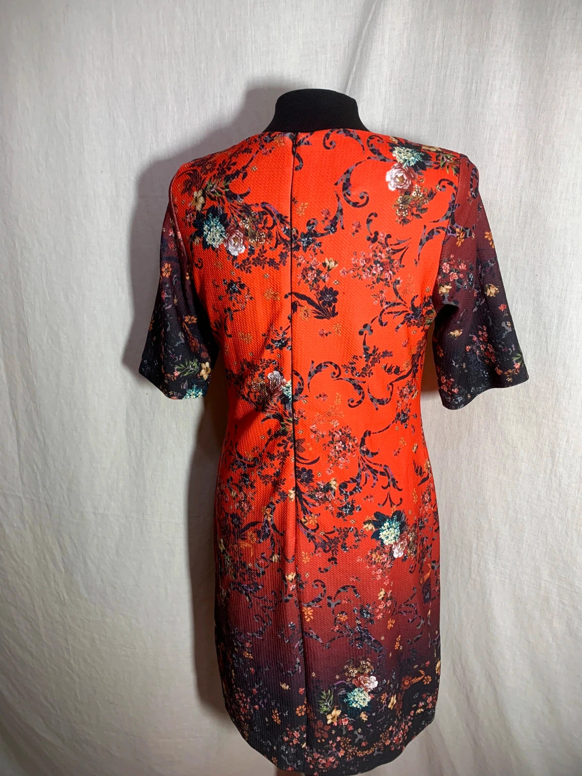 Vestido Naranja Estampado Floral de Manga Corta | Orange Floral Print Dress | Paul Brial – Paul Brial – taille M / 38 / 10 5