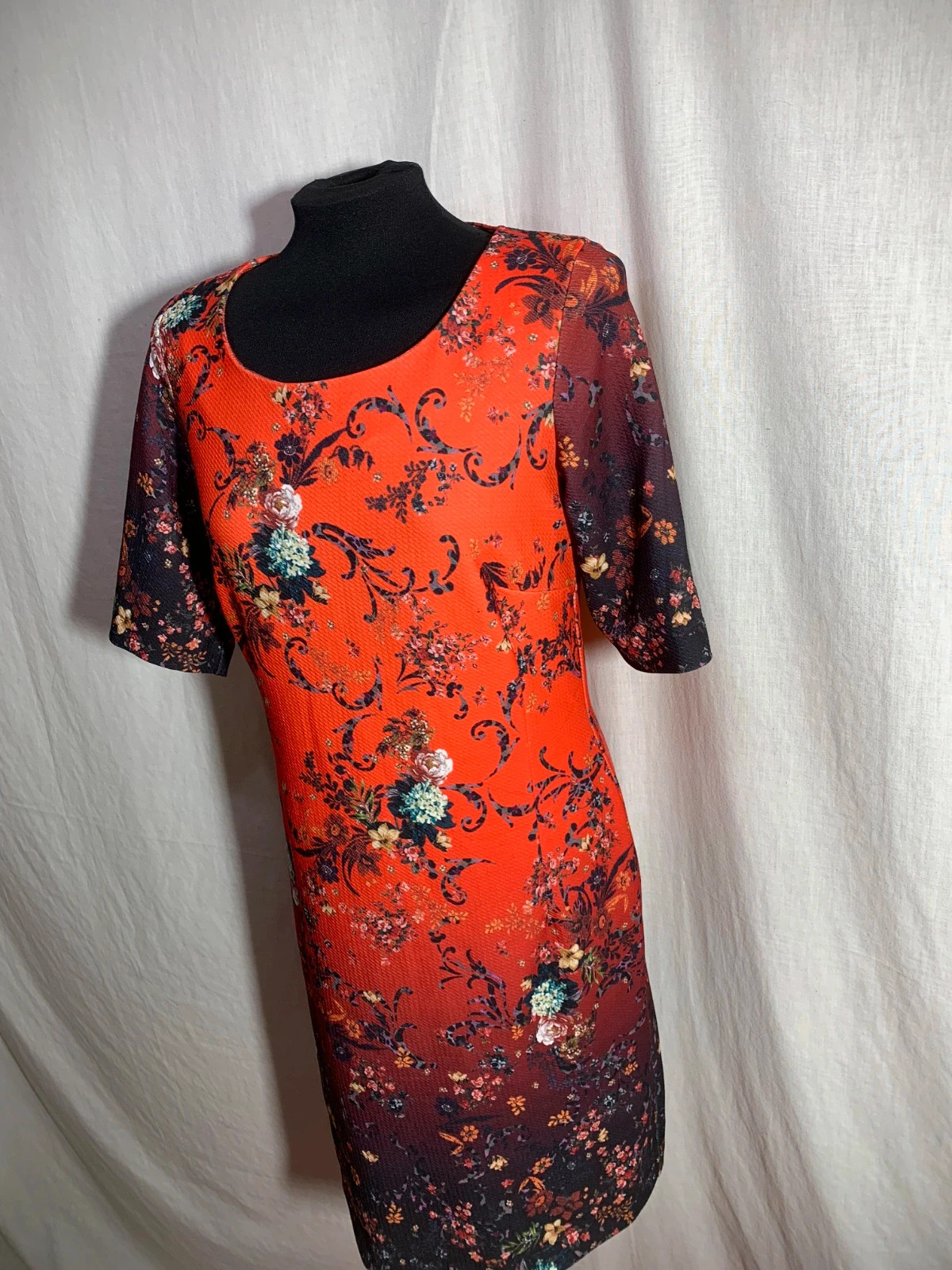 Vestido Naranja Estampado Floral de Manga Corta | Orange Floral Print Dress | Paul Brial – Paul Brial – taille M / 38 / 10 3