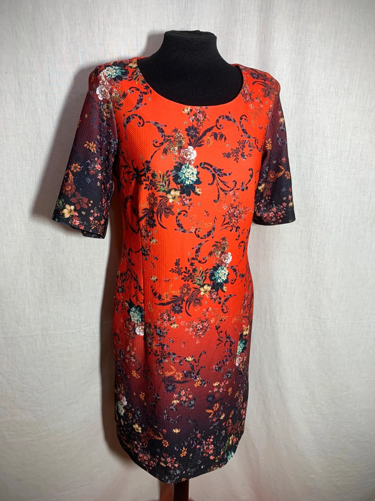 Vestido Naranja Estampado Floral de Manga Corta | Orange Floral Print Dress | Paul Brial – Paul Brial – taille M / 38 / 10 4