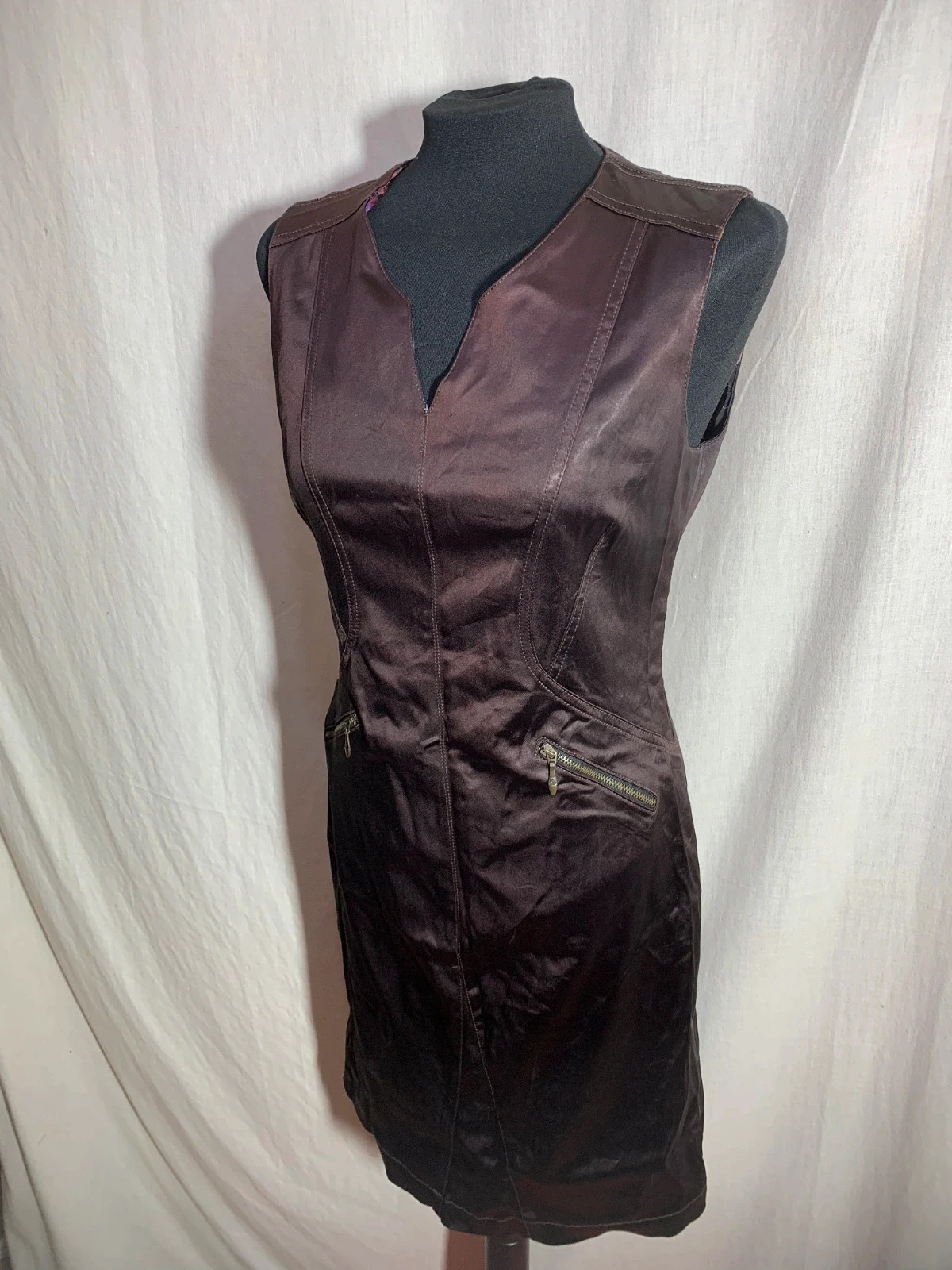 Vestido Marrón Sin Mangas con Cremalleras | Brown Sleeveless Dress | Paul Brial – Paul Brial – taille M / 38 / 10 4