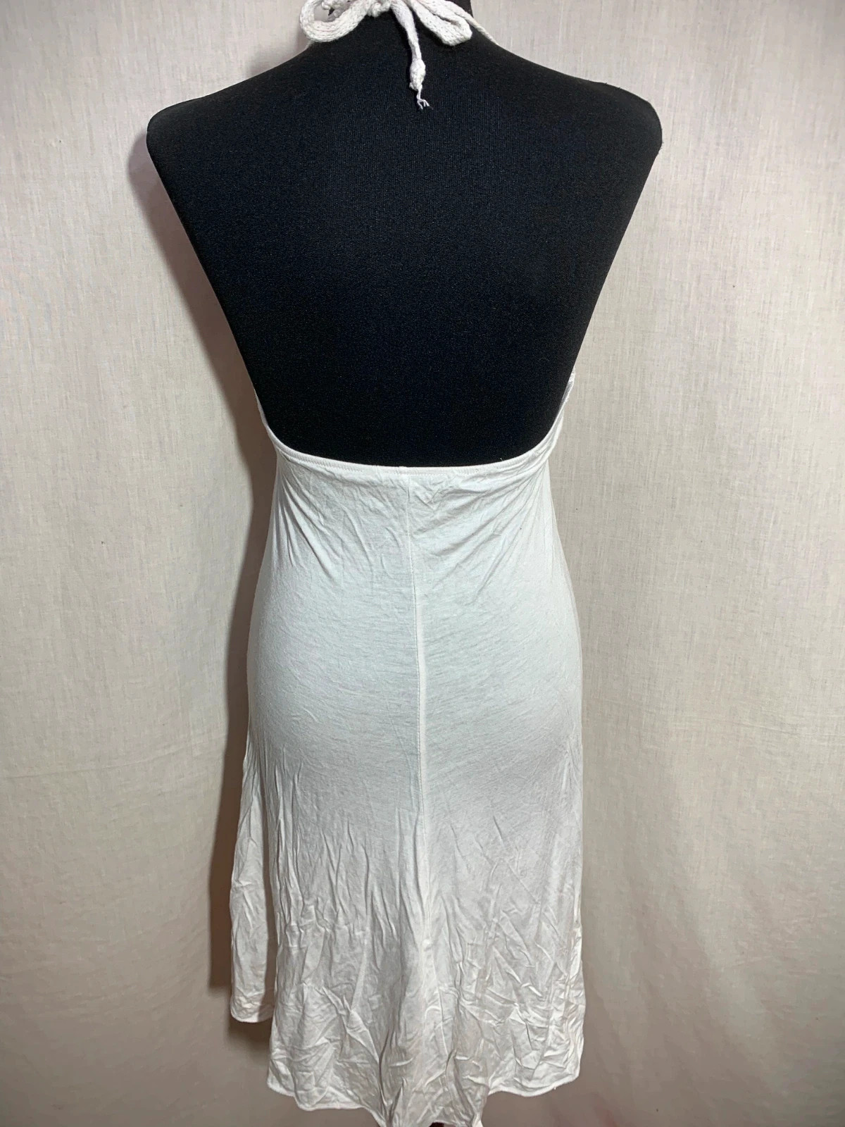 Vestido Blanco Corto Halter con Cuerpo de Punto | White Halter Knit Top Dress – taille M / 38 / 10 4