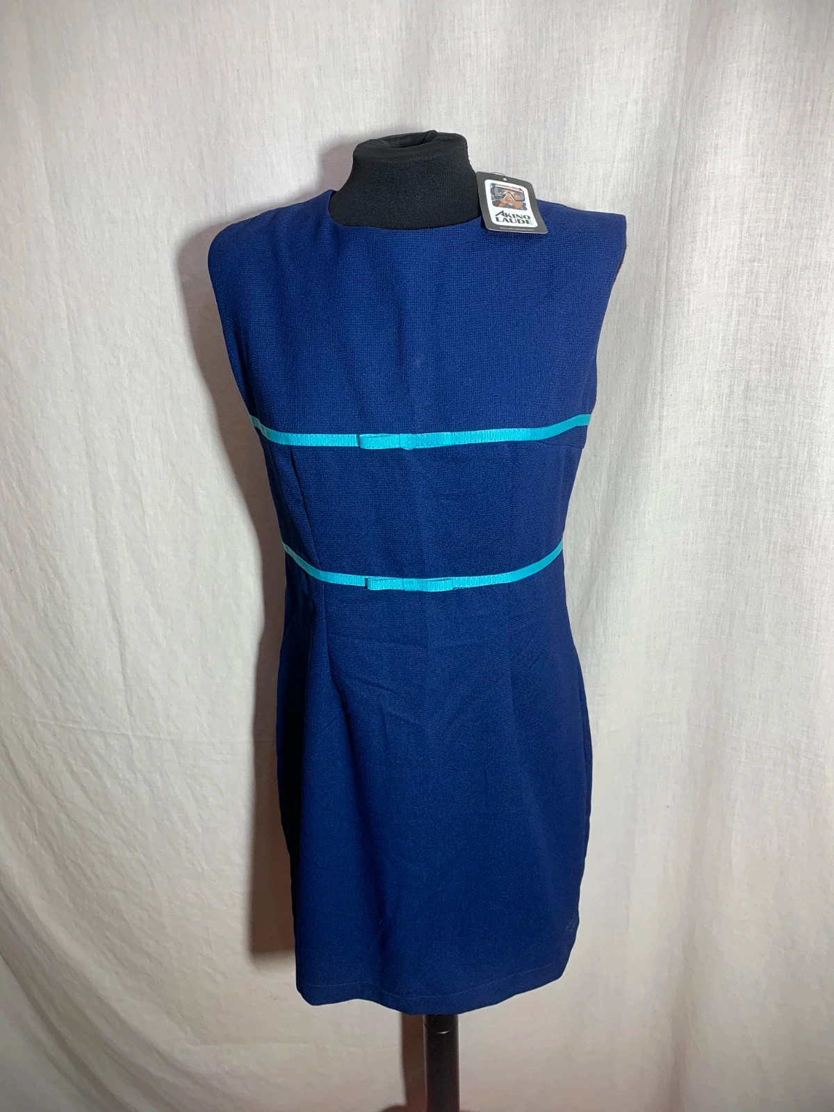 Vestido Azul Sin Mangas con Detalles Turquesa | Blue Sleeveless Dress | Akino Laude – AKINO LAUDE – taille M / 38 / 10 2
