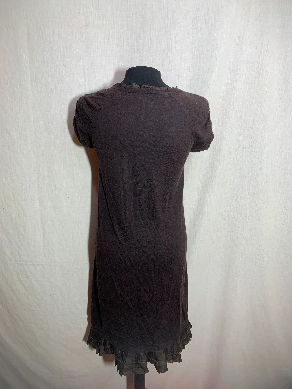 Vestido Marrón Manga Corta con Volantes | Brown Short Sleeve Dress | Tintoretto – Tintoretto – taille M / 38 / 10 2