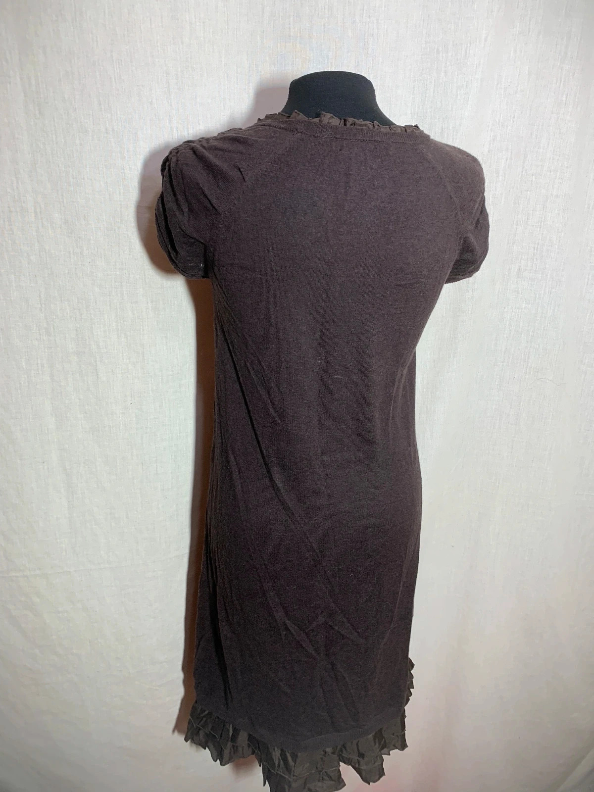 Vestido Marrón Manga Corta con Volantes | Brown Short Sleeve Dress | Tintoretto – Tintoretto – taille M / 38 / 10 3