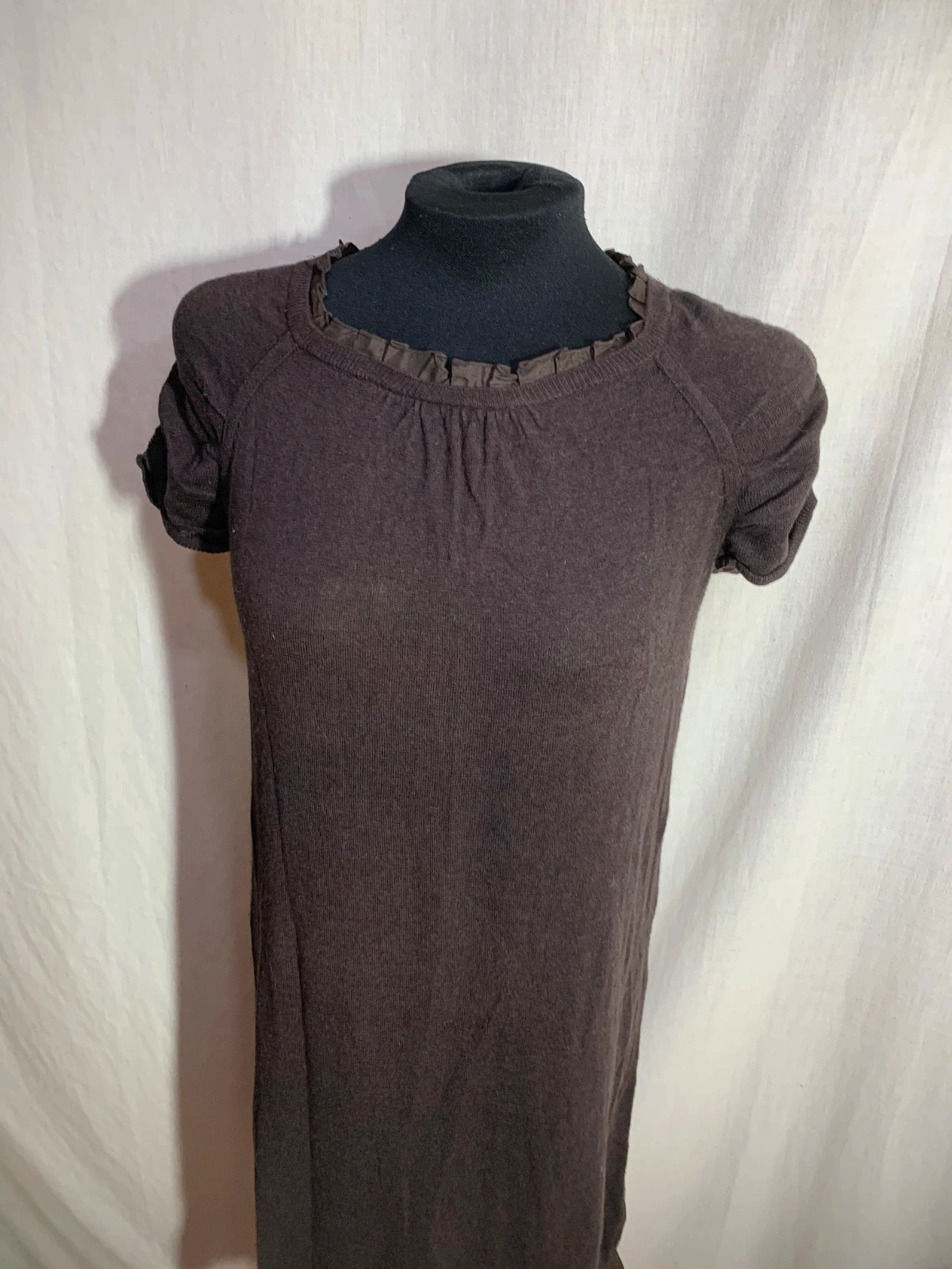 Vestido Marrón Manga Corta con Volantes | Brown Short Sleeve Dress | Tintoretto – Tintoretto – taille M / 38 / 10 4