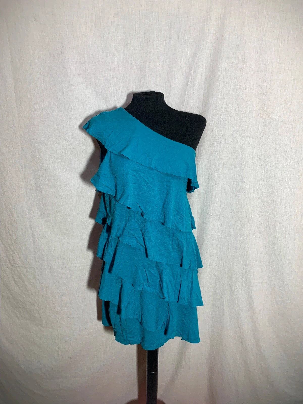 Vestido Asimétrico Turquesa con Volantes | Turquoise One-Shoulder Ruffled Dress | Tantra – Tantra – taille M / 38 / 10 2