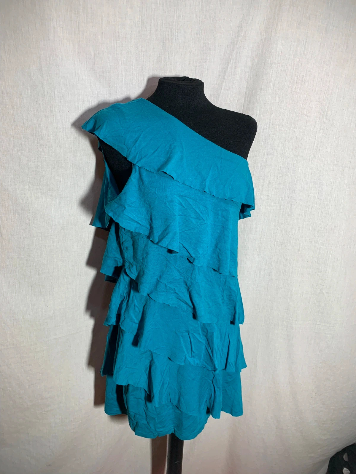 Vestido Asimétrico Turquesa con Volantes | Turquoise One-Shoulder Ruffled Dress | Tantra – Tantra – taille M / 38 / 10 3