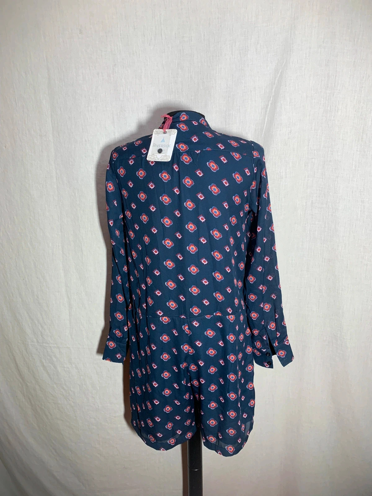 Mono Azul Estampado de Manga Larga | Blue Printed Long Sleeve Playsuit | Riverside – Riverside – taille M / 38 / 10 2