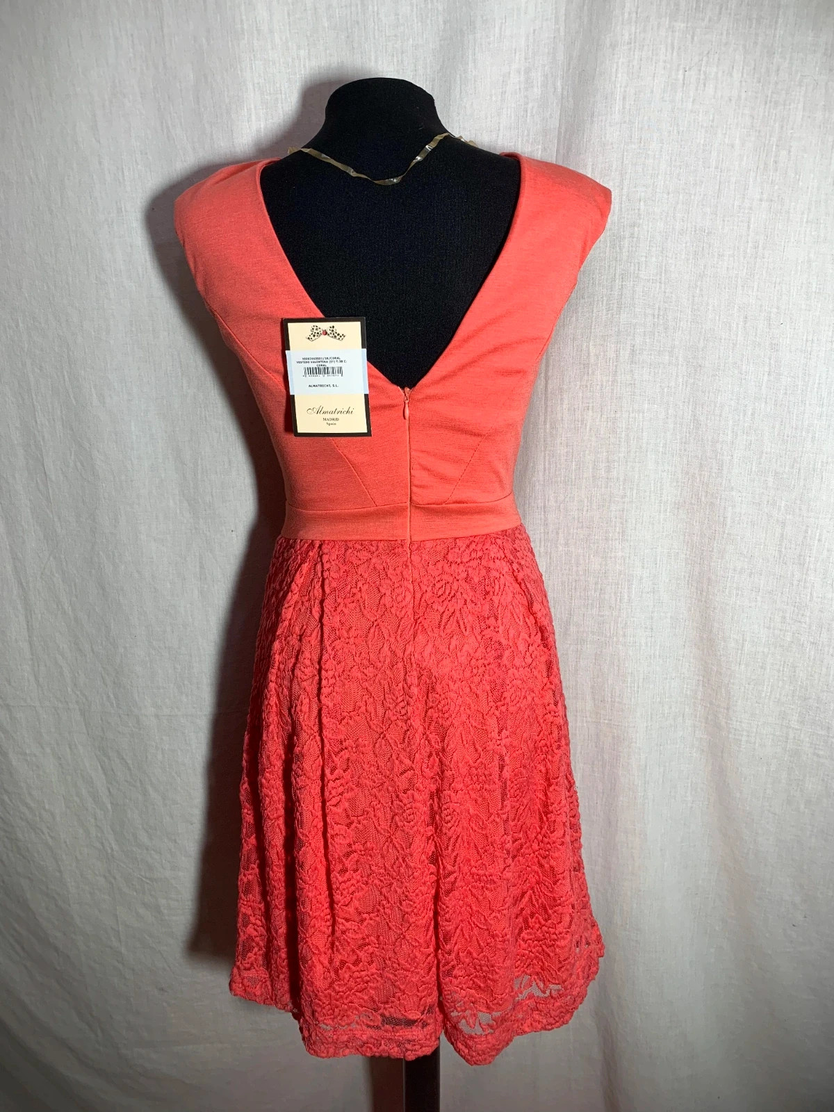 Vestido Coral con Falda de Encaje | Coral Lace Skirt Dress | Almatrichi – Almatrichi – taille M / 38 / 10 2