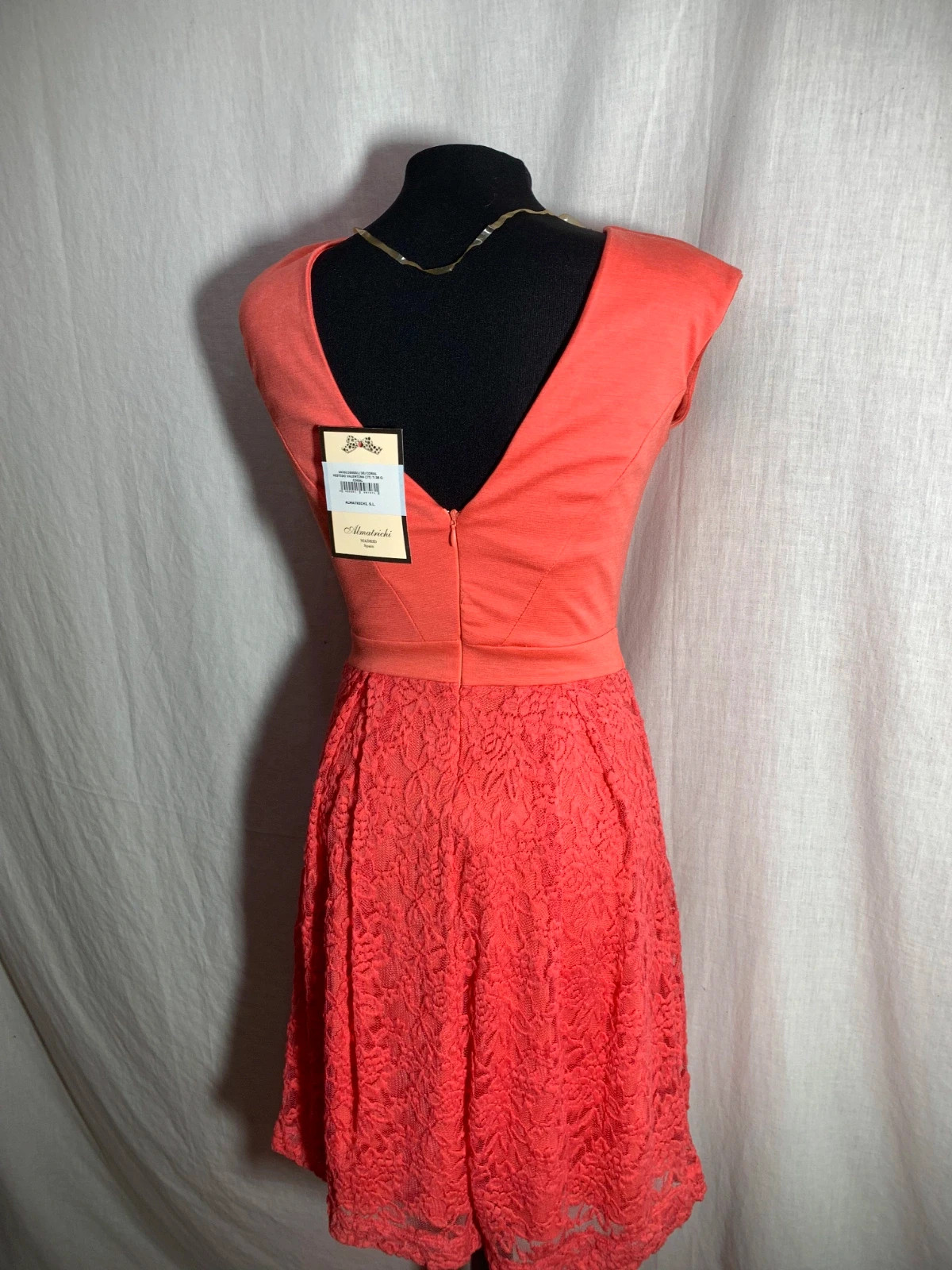 Vestido Coral con Falda de Encaje | Coral Lace Skirt Dress | Almatrichi – Almatrichi – taille M / 38 / 10 5