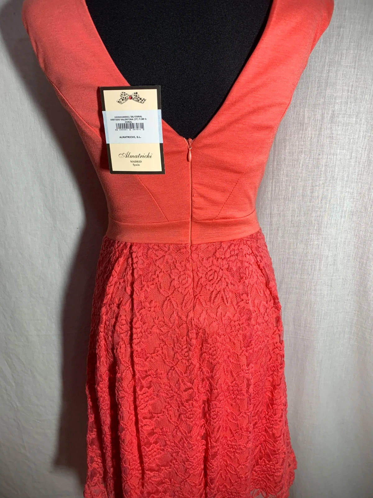 Vestido Coral con Falda de Encaje | Coral Lace Skirt Dress | Almatrichi – Almatrichi – taille M / 38 / 10 4