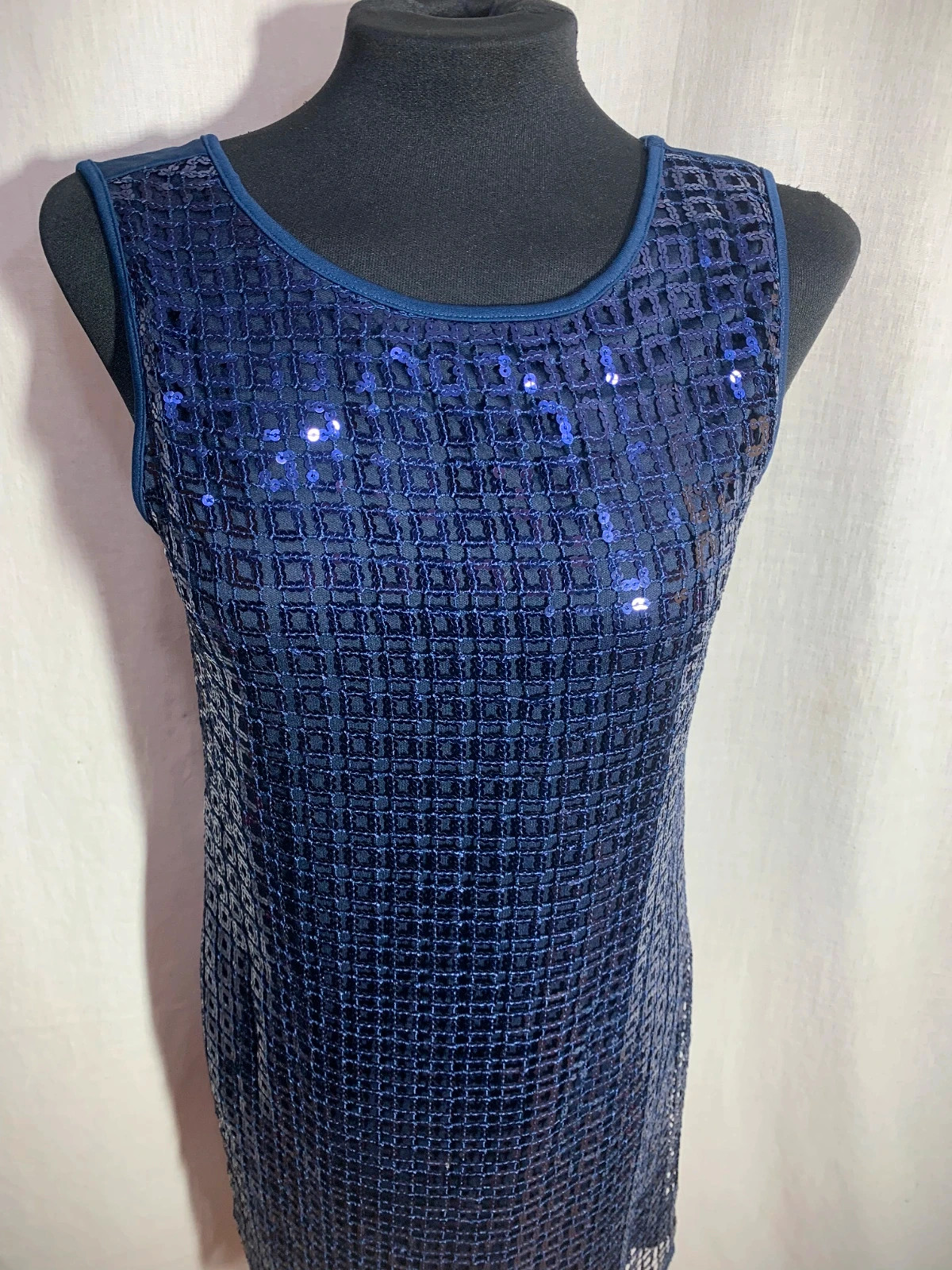 Vestido Vintage Azul con Cuentas | Blue Vintage Beaded Dress | E Colecction – ES Collection – taille S / 36 / 8 4