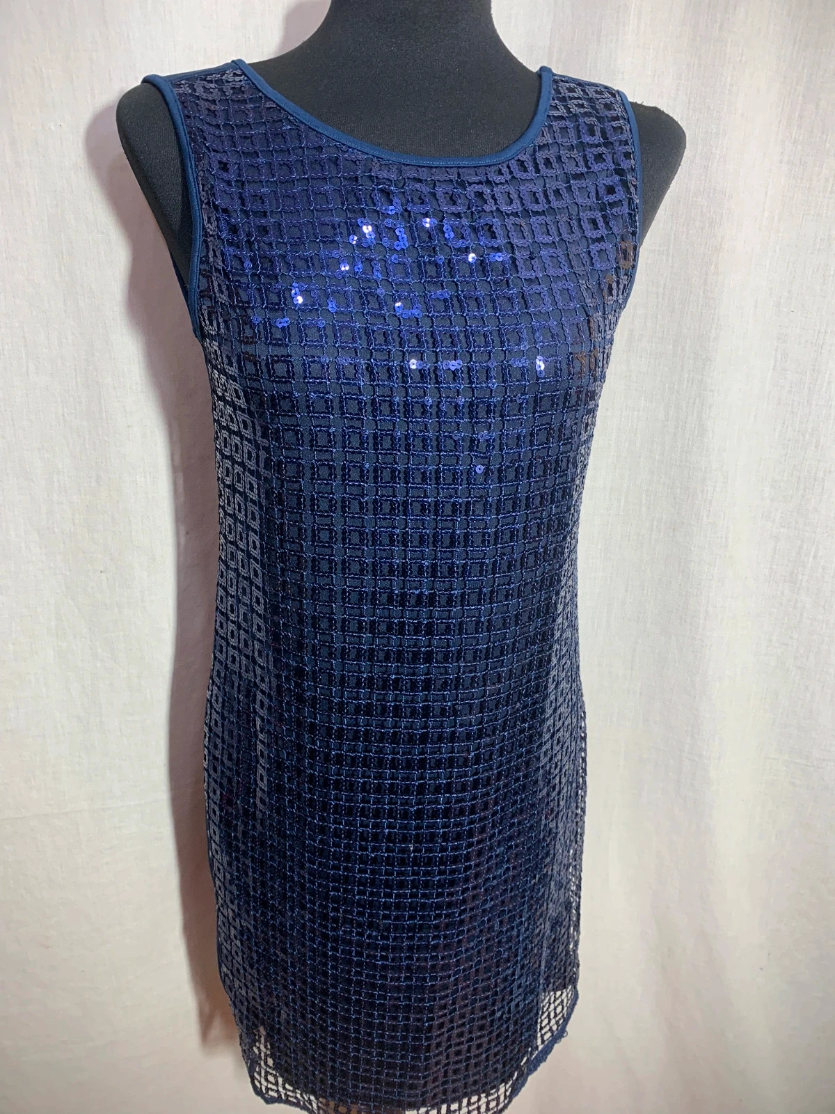 Vestido Vintage Azul con Cuentas | Blue Vintage Beaded Dress | E Colecction – ES Collection – taille S / 36 / 8 5
