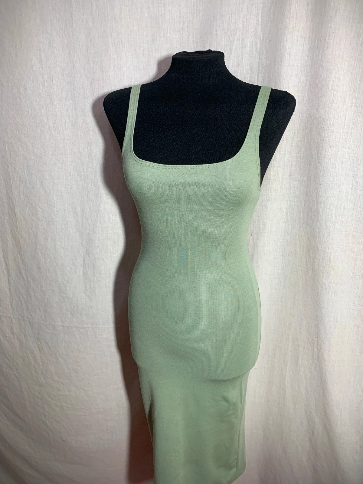 Vestido Ajustado Largo Verde Claro | Light Green Fitted Long Dress | Zara – Zara – taille S / 36 / 8 2