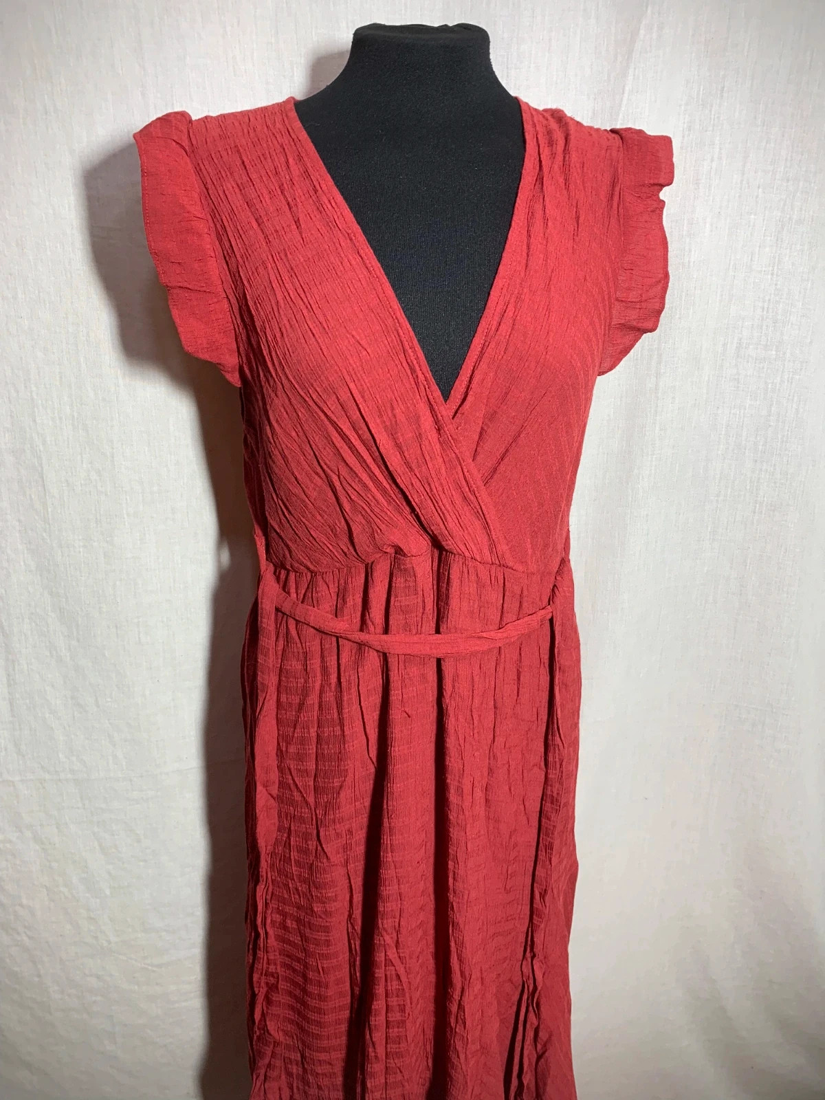 Vestido Largo Rojo con Escote en Pico | Long Red V-Neck Dress | Shein – Shein – taille XL / 42 / 14 4
