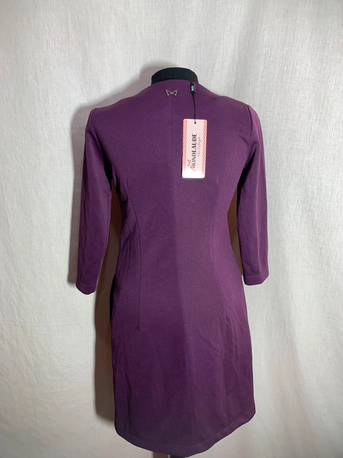 Vestido Morado Manga 3/4 con Detalle Bordado | Purple Embroidered Dress | Akino Laude – AKINO LAUDE – taille XS / 34 / 6 2