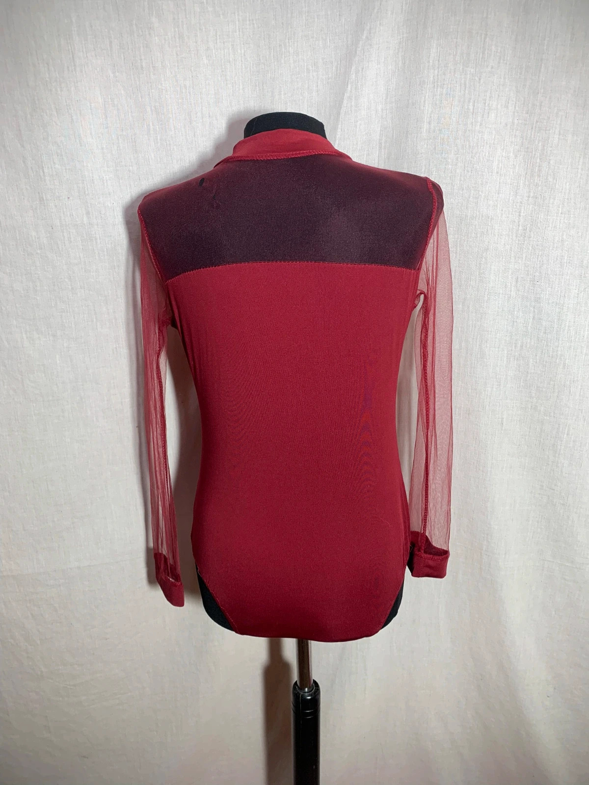 Blusa Roja con Detalles de Malla | Red Mesh Detail Blouse | Local – taille L / 40 / 12 4