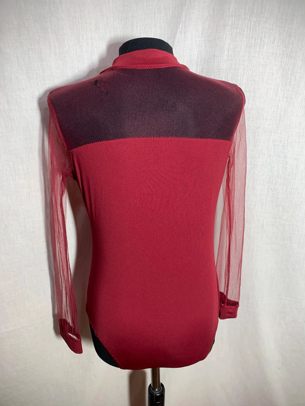 Blusa Roja con Detalles de Malla | Red Mesh Detail Blouse | Local – taille L / 40 / 12 5