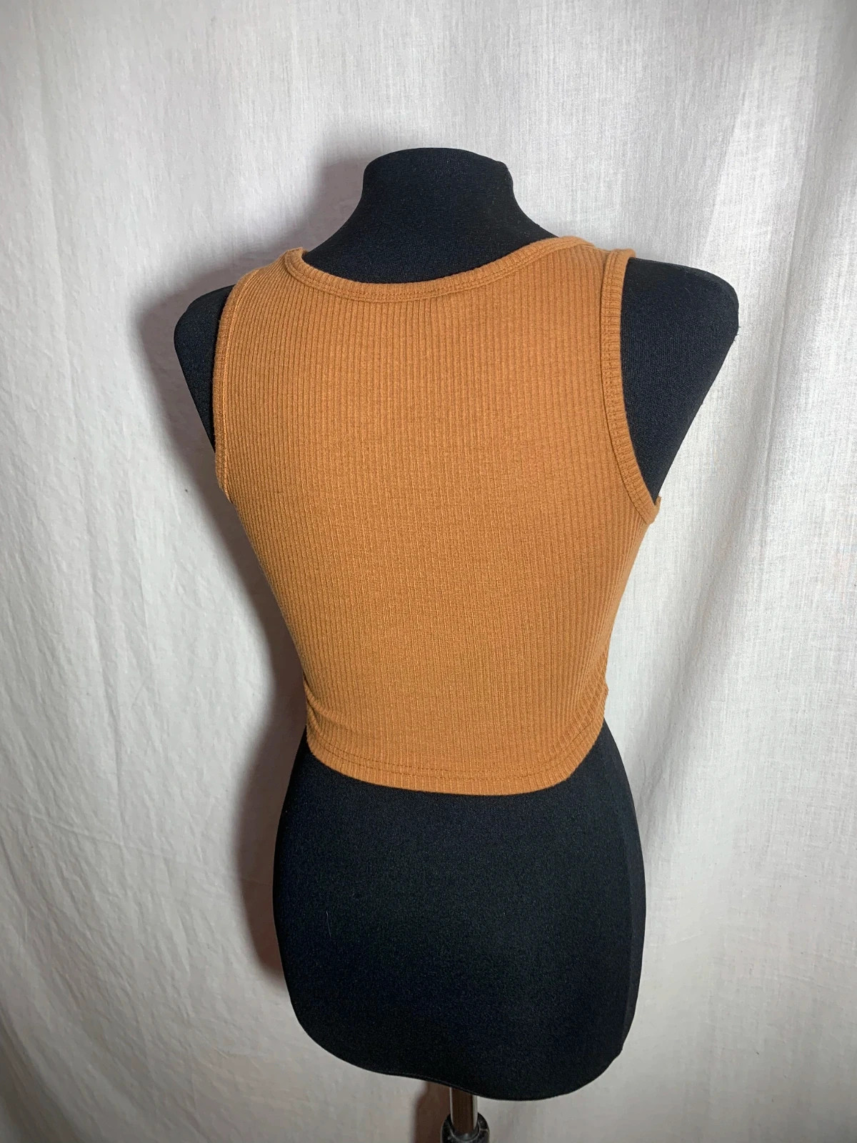 Crop Top de Punto Acanalado Marrón | Brown Ribbed Knit Crop Top | Shein – Shein – taille S / 36 / 8 5