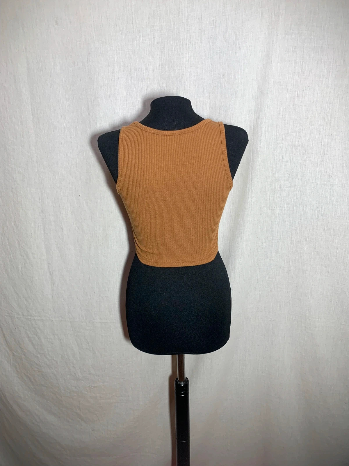 Crop Top de Punto Acanalado Marrón | Brown Ribbed Knit Crop Top | Shein – Shein – taille S / 36 / 8 2