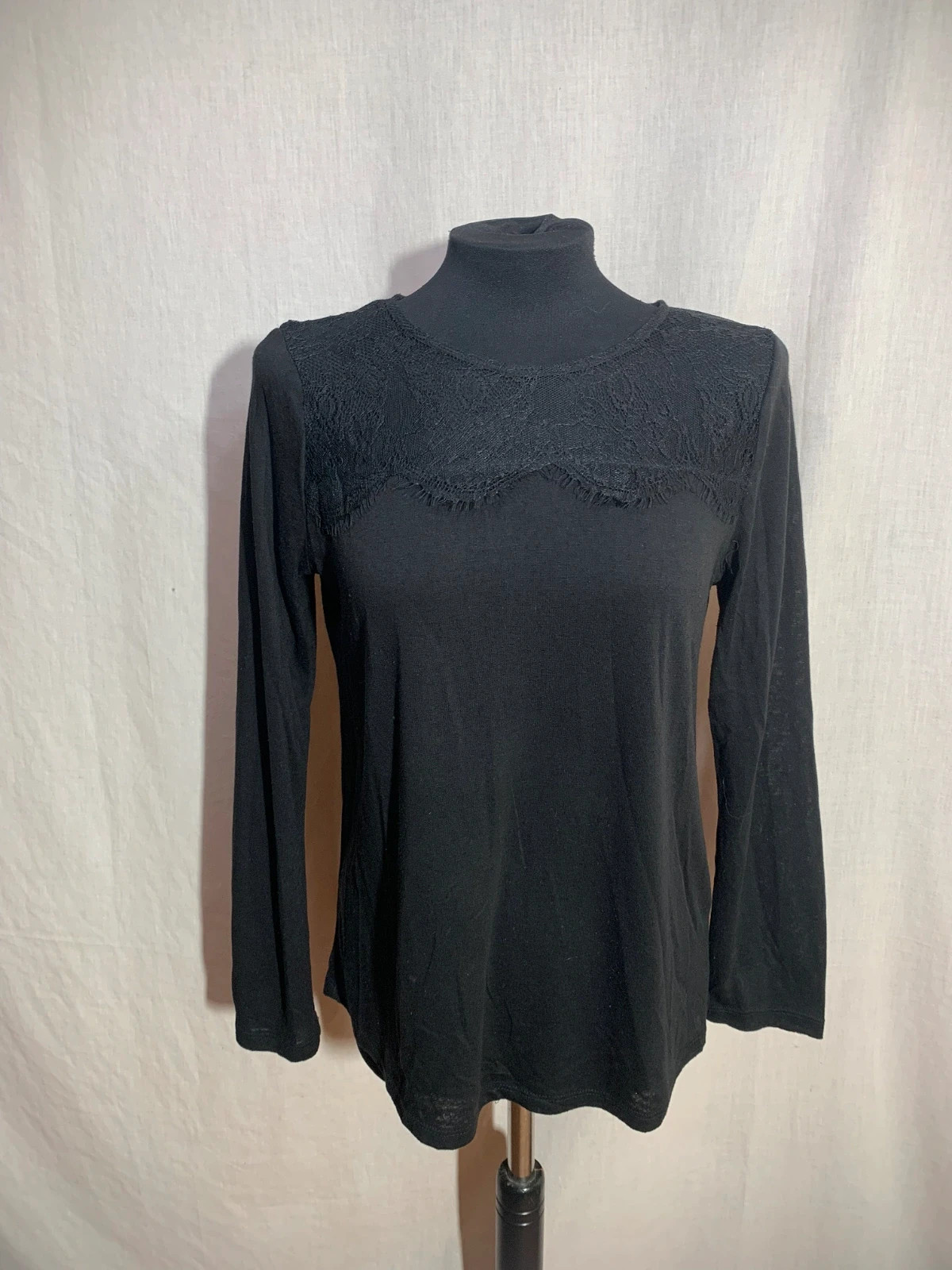 Blusa Negra de Manga Larga | Black Long Sleeve Blouse | Springfield – Springfield – taille M / 38 / 10 2