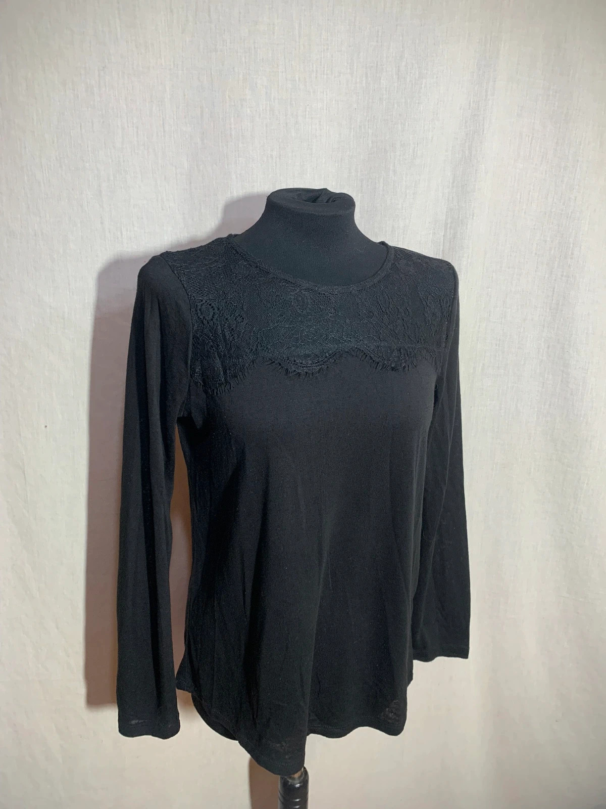 Blusa Negra de Manga Larga | Black Long Sleeve Blouse | Springfield – Springfield – taille M / 38 / 10 5