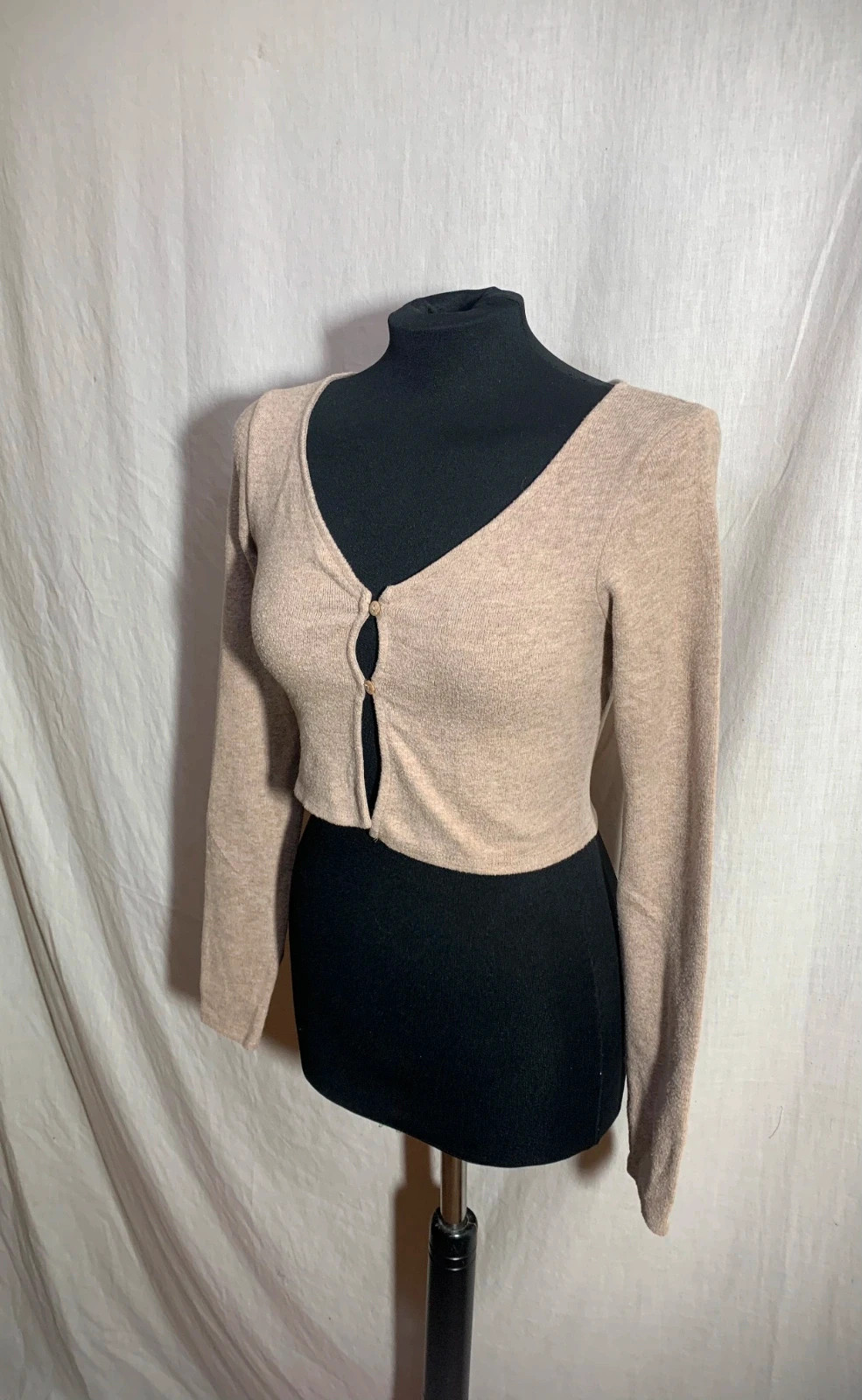 Rebeca cropped beige | Beige cropped knit cardigan | Stradivarius – Stradivarius – taille S / 36 / 8 3