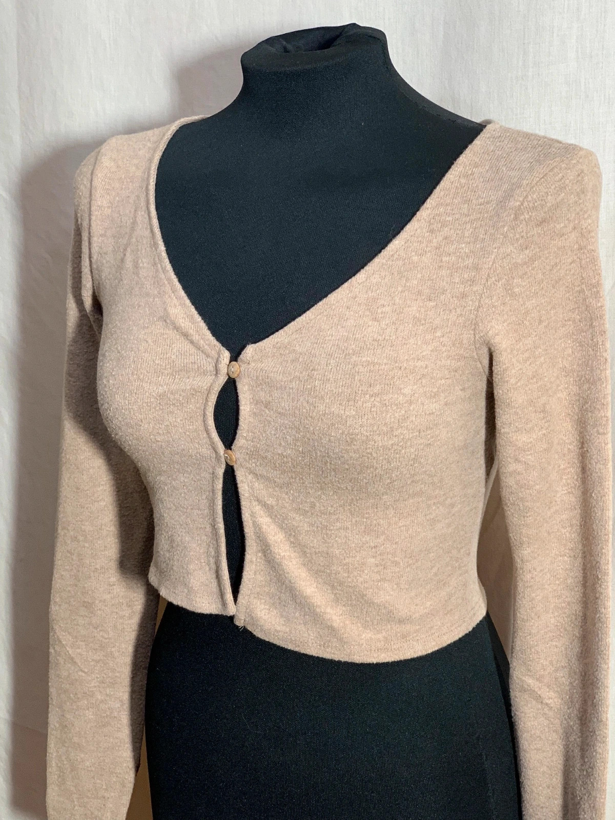 Rebeca cropped beige | Beige cropped knit cardigan | Stradivarius – Stradivarius – taille S / 36 / 8 4