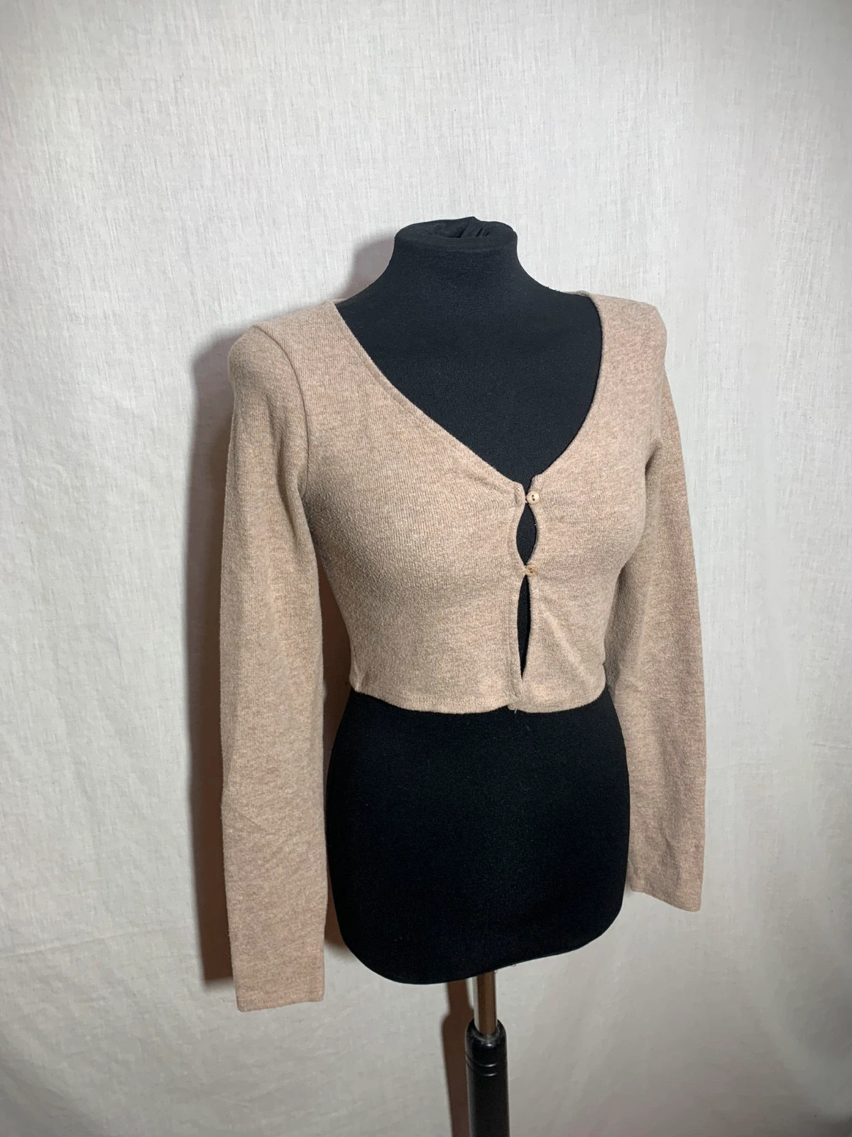 Rebeca cropped beige | Beige cropped knit cardigan | Stradivarius – Stradivarius – taille S / 36 / 8 5