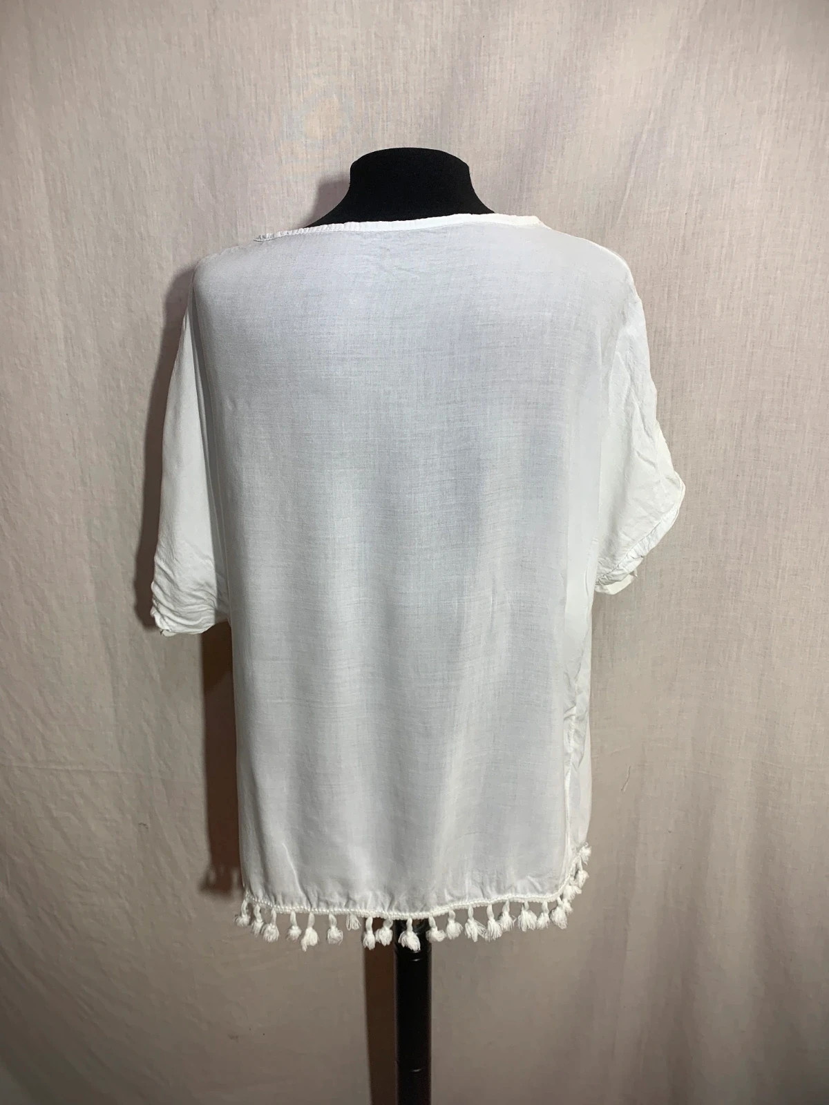 Túnica Tipo Caftán Blanca | White Kaftan-Style Tunic – taille XL / 42 / 14 3