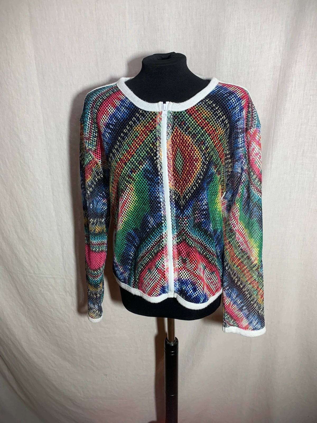Chaqueta de Punto Multicolor | Multicolour Knit Jacket – Promise – taille L / 40 / 12 3