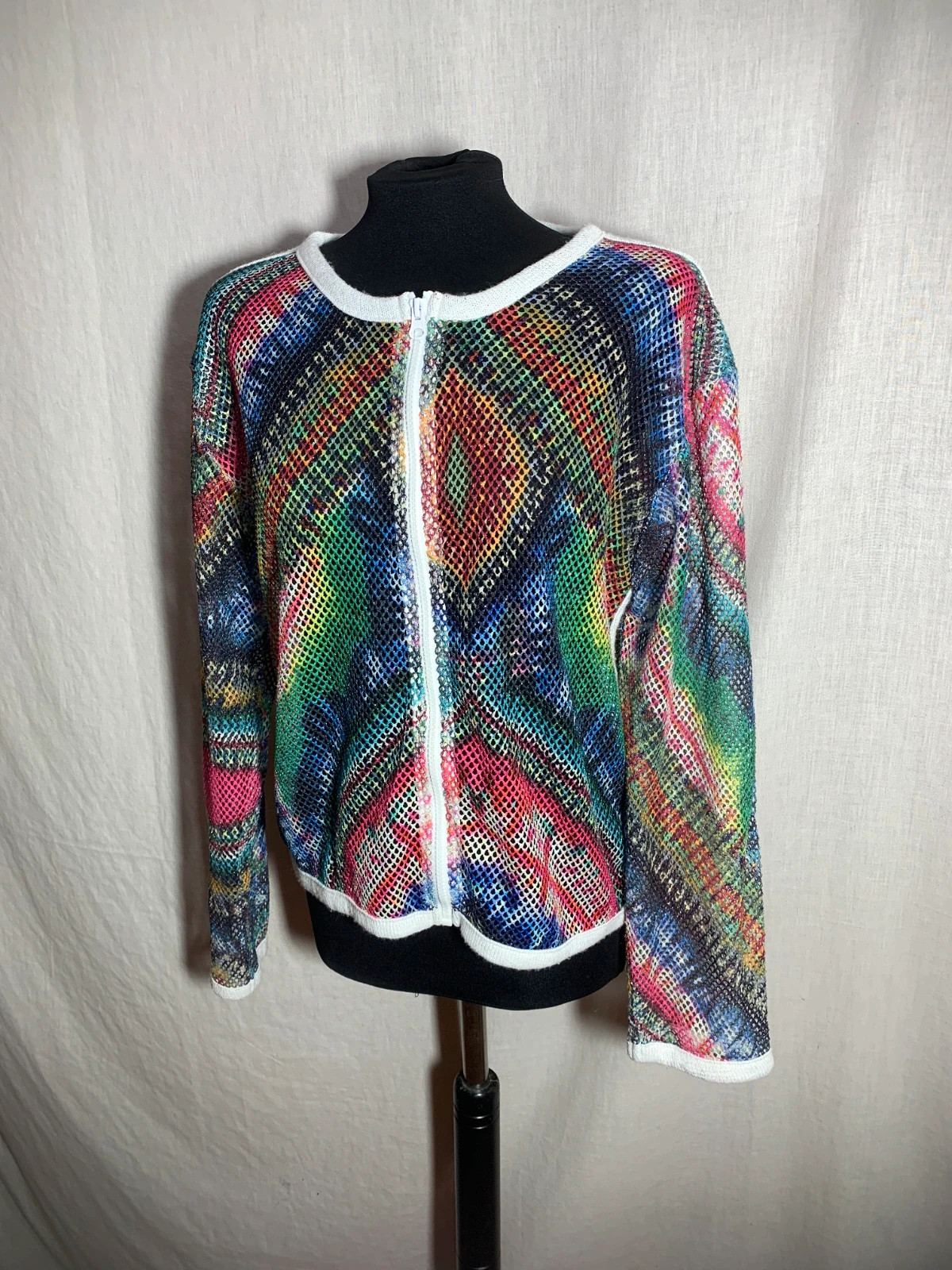 Chaqueta de Punto Multicolor | Multicolour Knit Jacket – Promise – taille L / 40 / 12 4
