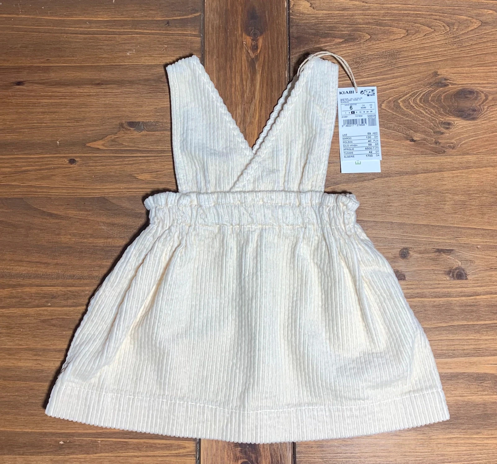 Falda de Peto de Pana Beige | Beige Corduroy Pinafore Skirt | Kiabi – Kiabi – taille 6-9 mois / 68 cm 5