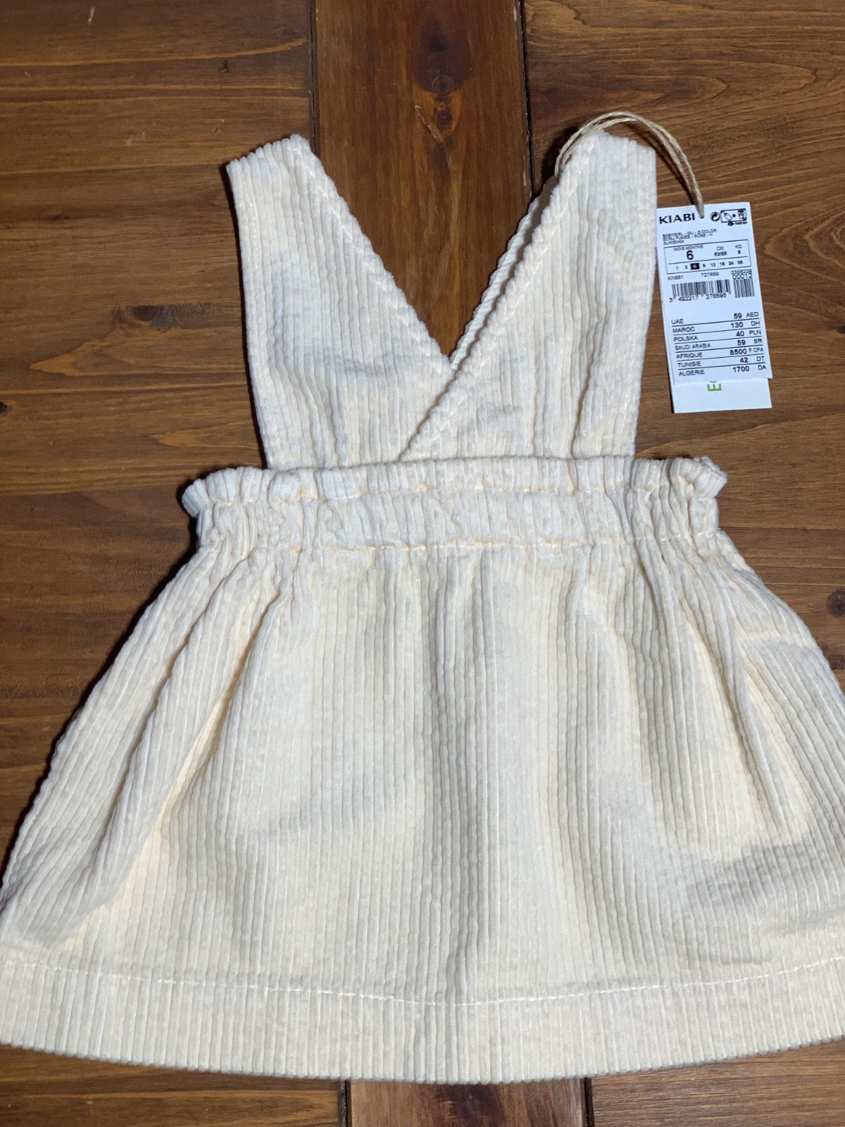 Falda de Peto de Pana Beige | Beige Corduroy Pinafore Skirt | Kiabi – Kiabi – taille 6-9 mois / 68 cm 4