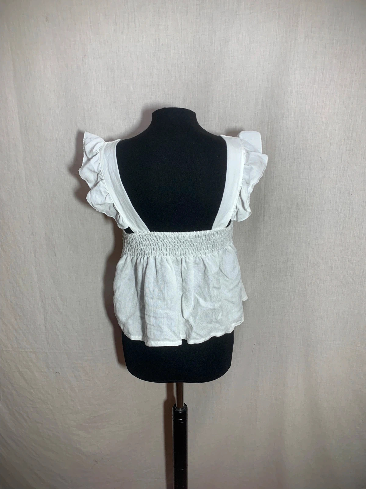 Blusa Blanca con Volantes y Cuello en V – Sophie ATELIER – taille XL / 42 / 14 2