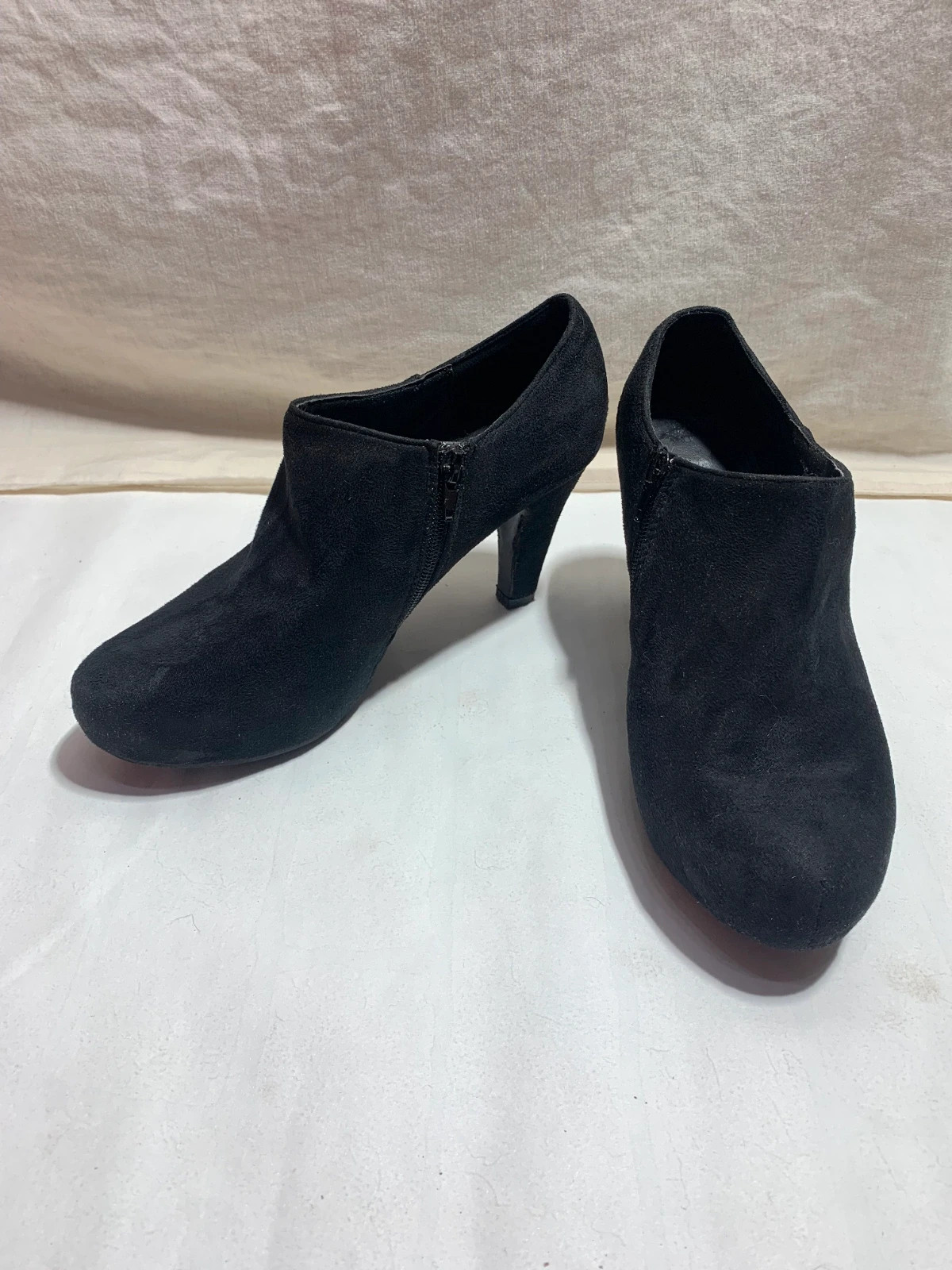 Botines de Tacón de Ante Negro | Black Suede Heeled Ankle Boots – taille 40 3
