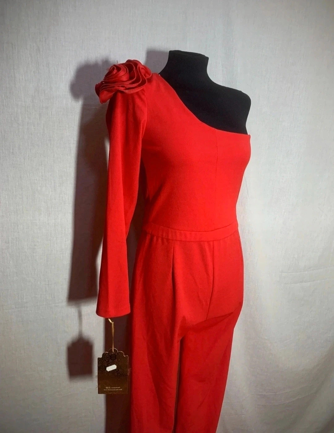 Mono Largo Asimétrico Rojo | Red Asymmetric Long Jumpsuit – Marta en Brazil – taille L / 40 / 12 2