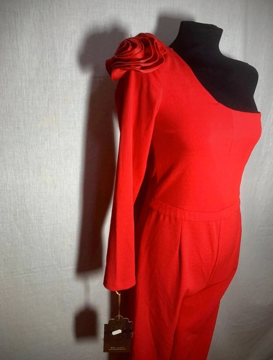 Mono Largo Asimétrico Rojo | Red Asymmetric Long Jumpsuit – Marta en Brazil – taille L / 40 / 12 5