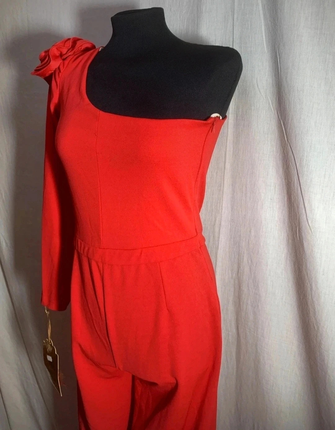 Mono Largo Asimétrico Rojo | Red Asymmetric Long Jumpsuit – Marta en Brazil – taille L / 40 / 12 4