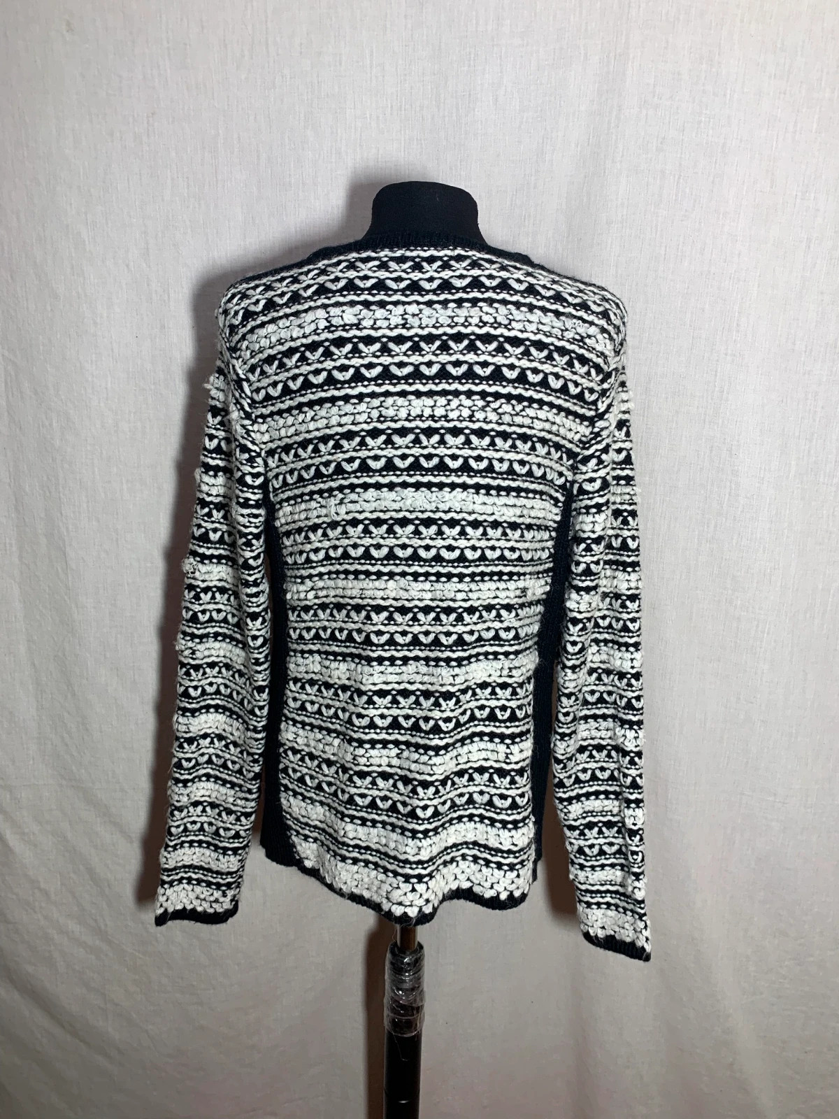Rebeca de Lana Blanca y Negra | Black and White Wool Cardigan | Paul Brial – Paul Brial – taille L / 40 / 12 3