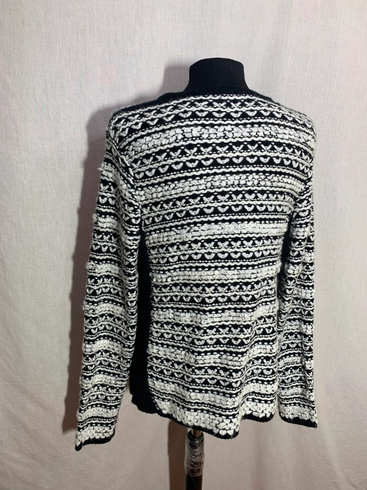 Rebeca de Lana Blanca y Negra | Black and White Wool Cardigan | Paul Brial – Paul Brial – taille L / 40 / 12 4