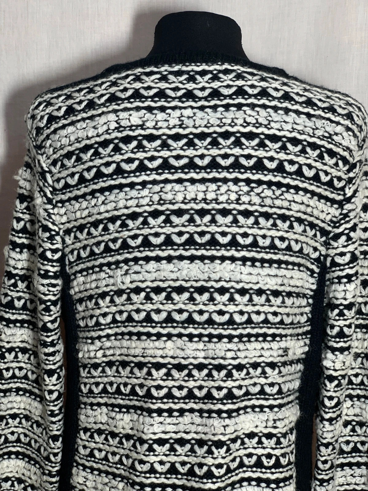Rebeca de Lana Blanca y Negra | Black and White Wool Cardigan | Paul Brial – Paul Brial – taille L / 40 / 12 5