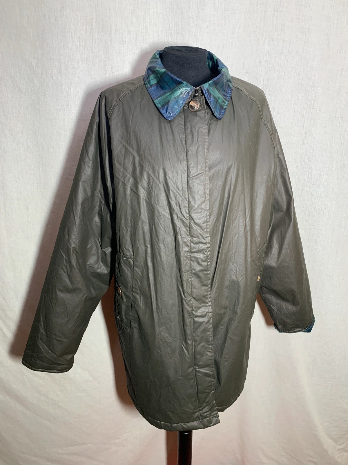 Abrigo Largo Estilo Barbour Verde Oscuro | Dark Green Long Barbour-Style Coat – Riverside – taille XXXL / 46 / 18 2