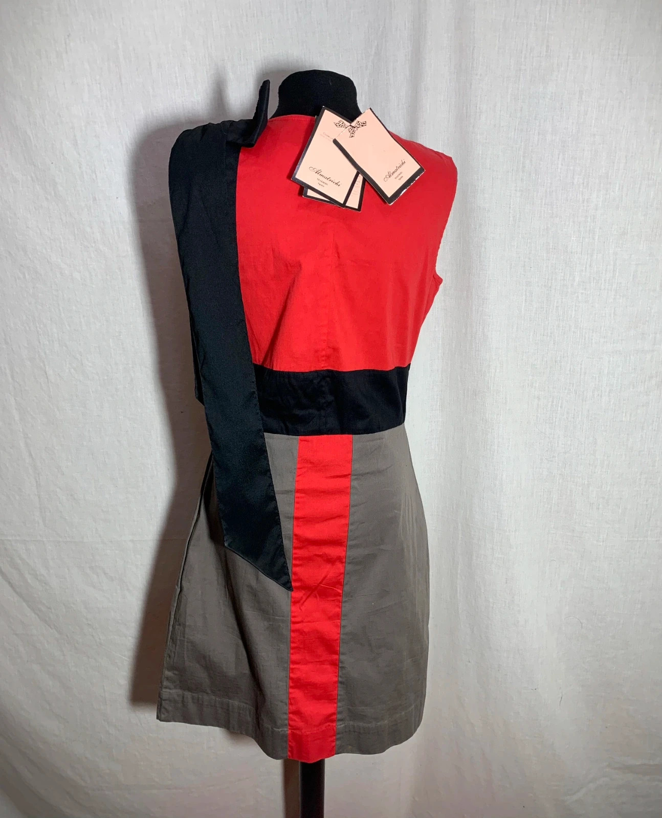 Vestido Formal sin Mangas Rojo y Negro | Red and Black Sleeveless Formal Dress | Almatrichi – Almatrichi – taille XL / 42 / 14 2