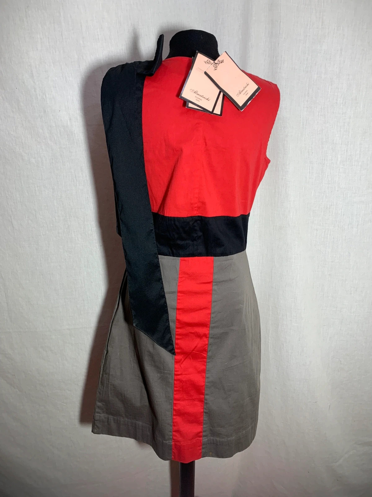 Vestido Formal sin Mangas Rojo y Negro | Red and Black Sleeveless Formal Dress | Almatrichi – Almatrichi – taille XL / 42 / 14 5