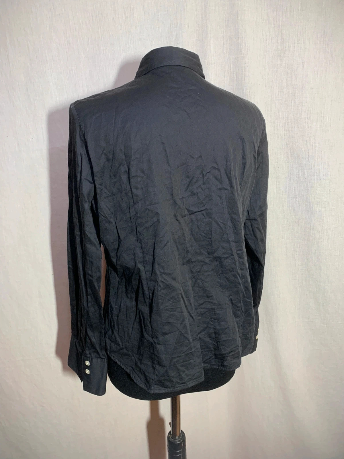 Camisa Negra con Cuentas Plateadas | Black Shirt with Silver Beads – Park Avenue – taille 4XL / 48 / 20 4