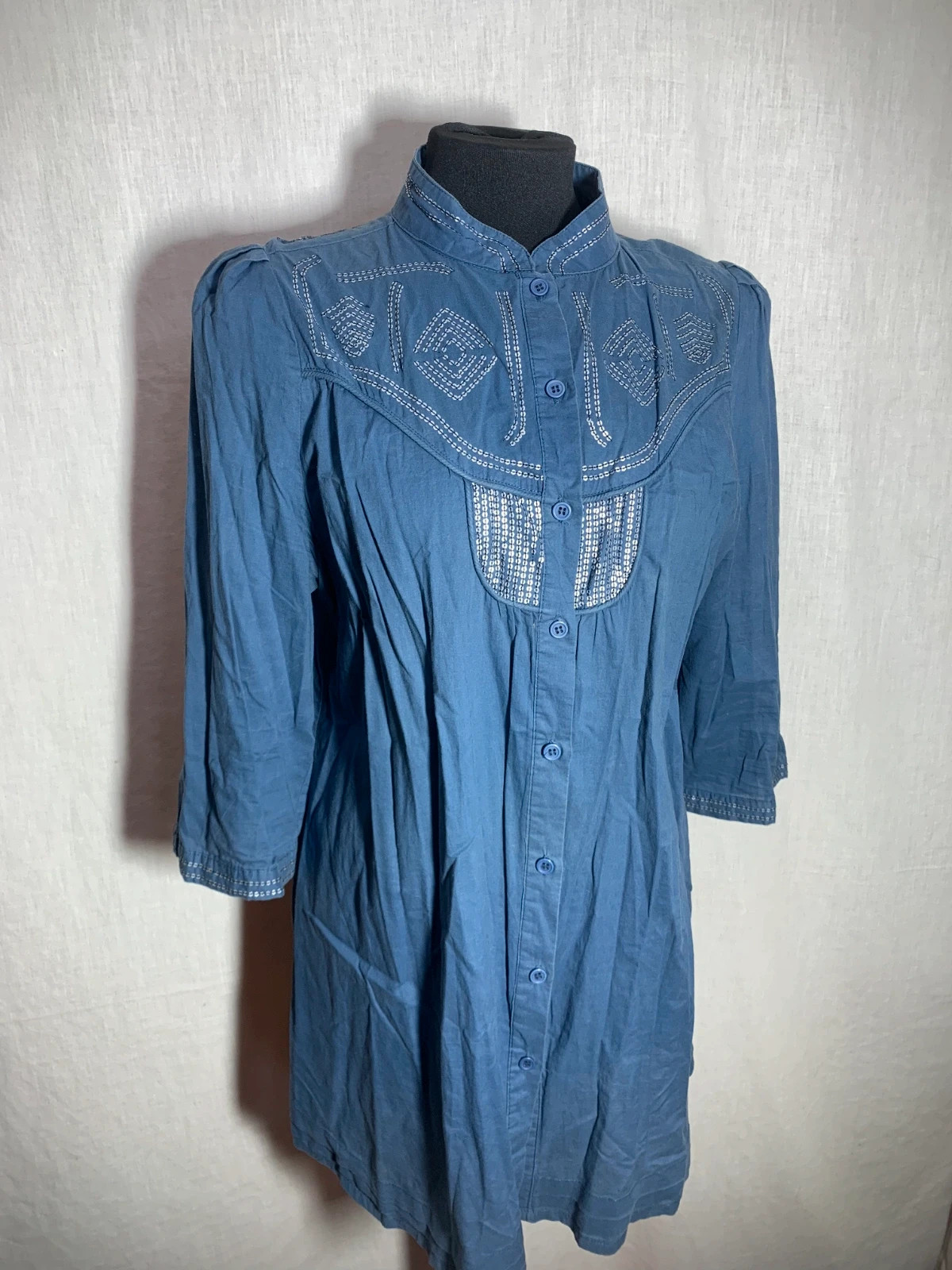 Blusa de Manga 3/4 Azul Marino | Navy 3/4 Sleeve Blouse – TALEYO – taille XL / 42 / 14 2