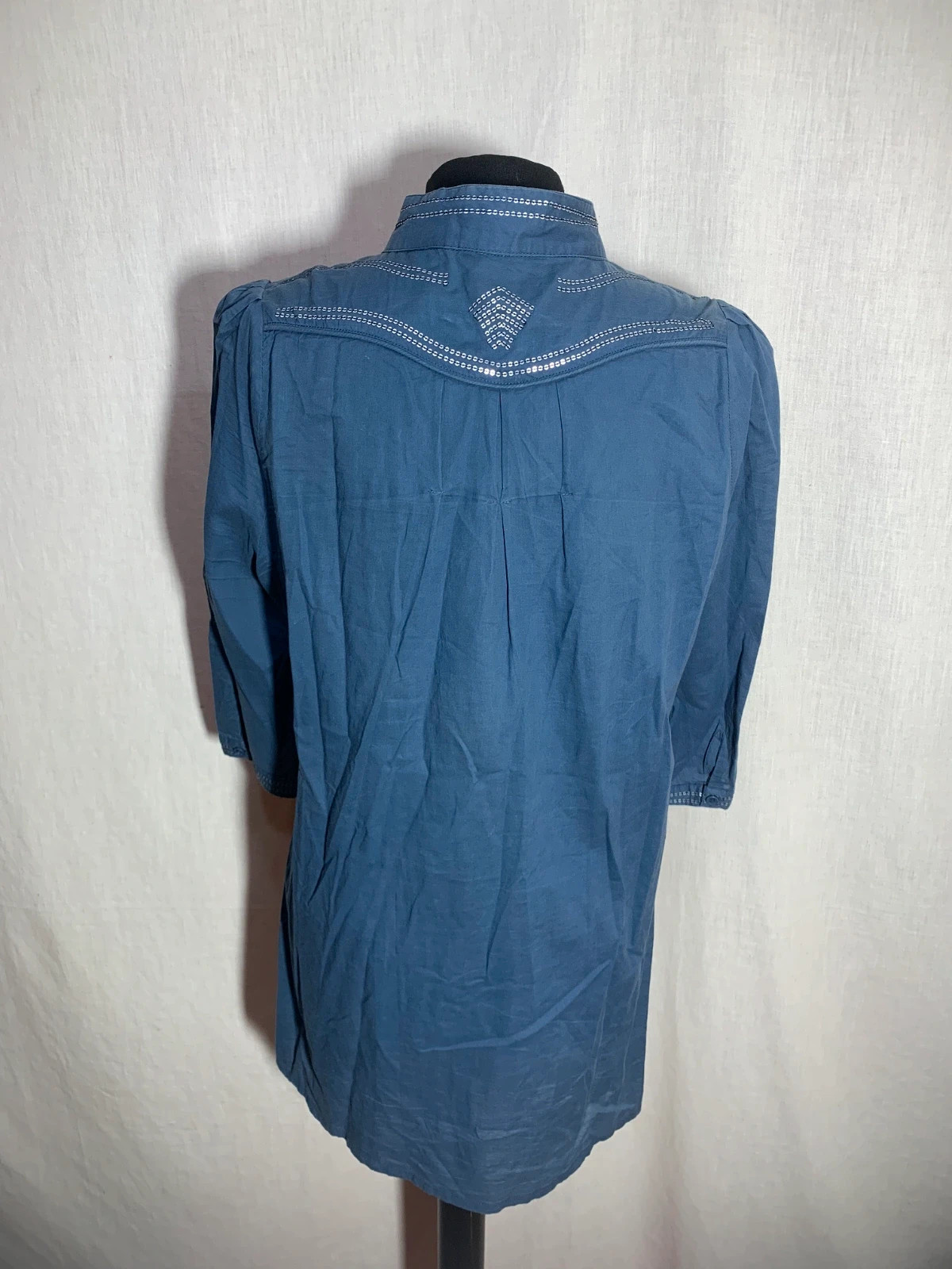Blusa de Manga 3/4 Azul Marino | Navy 3/4 Sleeve Blouse – TALEYO – taille XL / 42 / 14 3